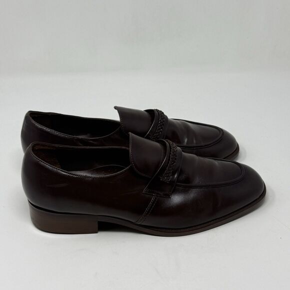 Permasole Loafers Shoes Mens 9.5 EEE Brown Leather Slip On Dress Vintage USA main image 12